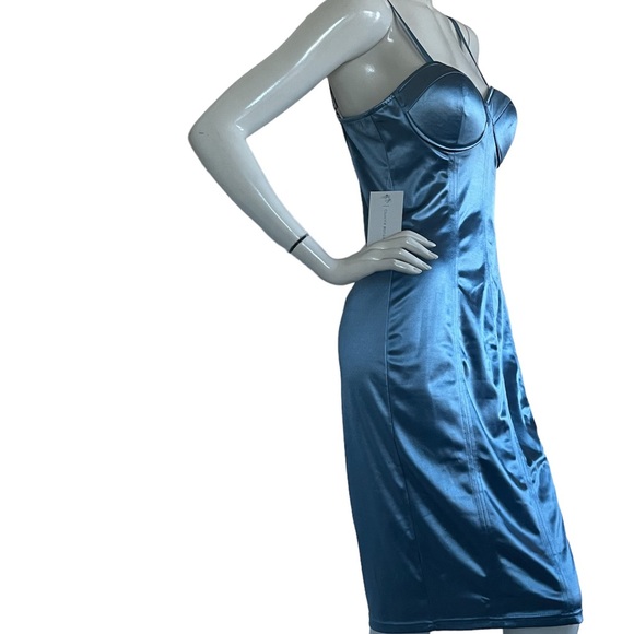 City Lux Satin Blue Bodycon Dress - Picture 6 of 17